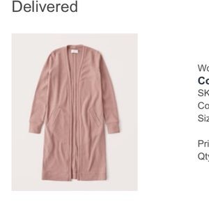 Abercrombie and fitch blush duster cardigan